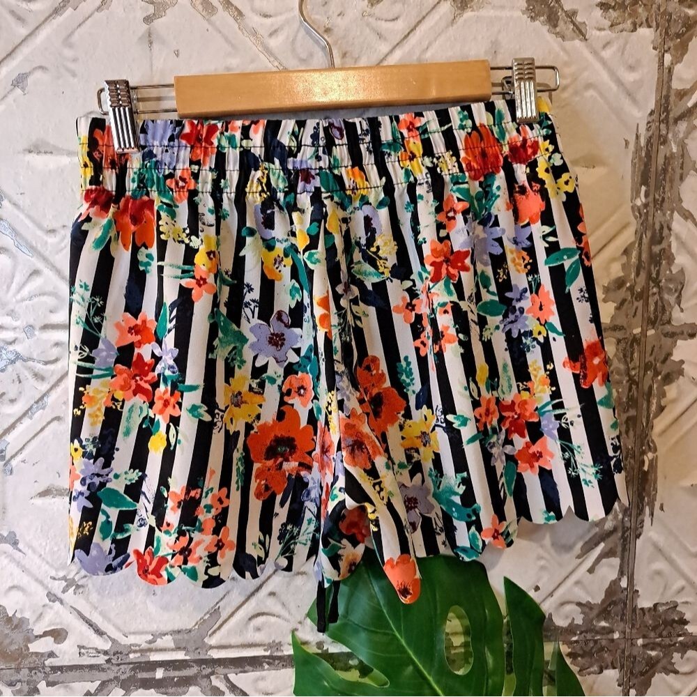 Gilligan & O’Malley Sleep Shorts Stripe Floral Size XS - Picture 6 of 10